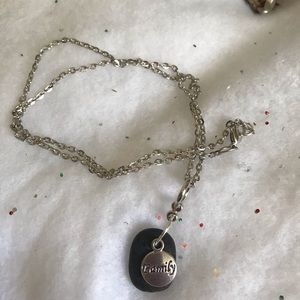 Handmade river stone FAMILY charm pendant/necklace